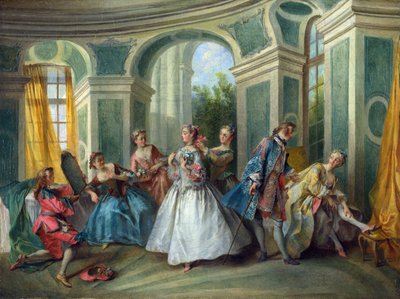ランクレット（1690-1743） 《人間の4つの年齢：青年期》 油彩・キャンバス ロココ ca 1735 フランス ナショナル・ギャラリー ロンドン 34,3x45,3 絵画 作： Nicolas Lancret