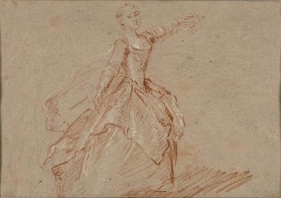 パビリオンと噴水の間のダンスのための習作 作： Nicolas Lancret