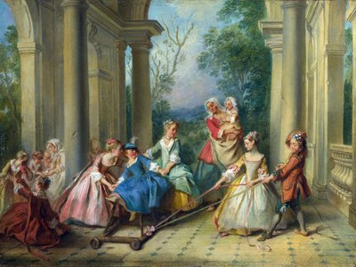 人間の4つの時代：子供時代、1735年頃（キャンバスに油彩） 作： Nicolas Lancret