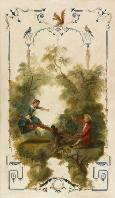 シーソー、c。 1723-1727。 作： Nicolas Lancret