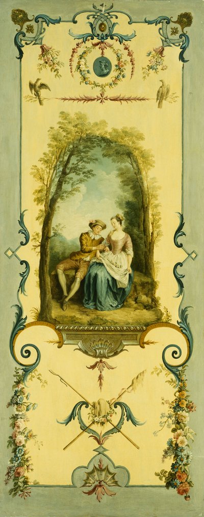 冬、夏、秋の寓意を持つ3つの装飾パネル 作： Nicolas Lancret