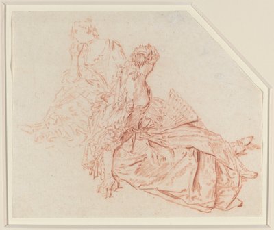 二人の着席女性 作： Nicolas Lancret