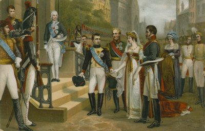 1807年7月6日、ティルシットでプロイセンのルイーズ女王を迎えるナポレオン 作： Nicolas Louis Francois Gosse