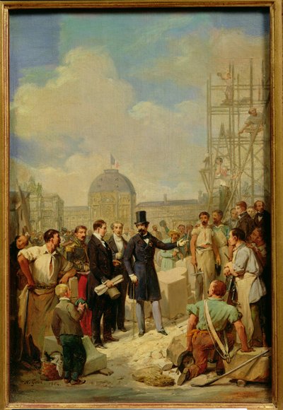 ナポレオン3世のための研究（1808-73）ルーブルの作品を訪ねて、1854 作： Nicolas Louis Francois Gosse