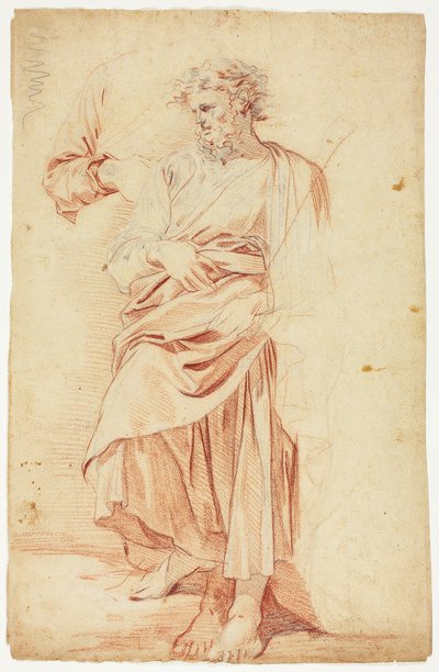 ローブをまとった男性預言者のスケッチ 作： Nicolas Mignard