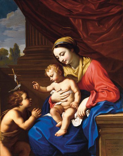 聖母子と洗礼者ヨハネ、1650年 作： Nicolas Mignard