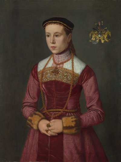 若い女性の肖像、ca 1561 作： Nicolas Neufchatel