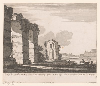 廃墟と牛飼いのいる風景 Vestige des Arcades ou Acqueducs de Friscati (...) (オブジェクトのタイトル) 作： Nicolas Perelle