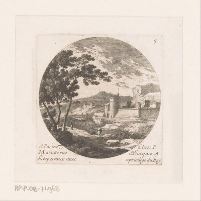 要塞化された都市と木の人物像 作： Nicolas Perelle