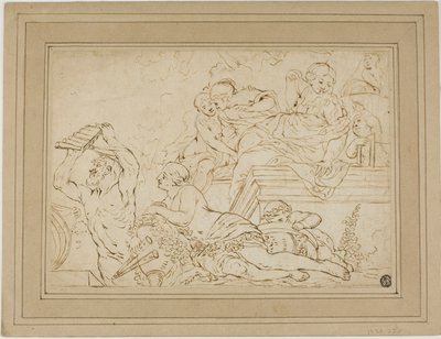 ニンフとサテュロスのいる場面 作： Nicolas Pierre Loir