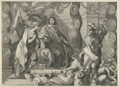 Aegidius Le Maistre (1663) のプロモーション プリント、上部 作： Nicolas Pitau (I)