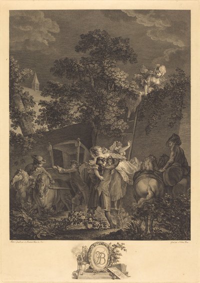 夜行性の誘拐 作： Nicolas Ponce after Pierre Antoine Baudouin