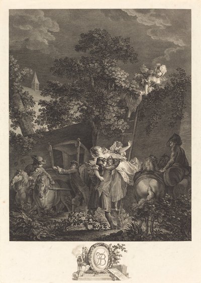 夜行性の誘拐 作： Nicolas Ponce after Pierre Antoine Baudouin