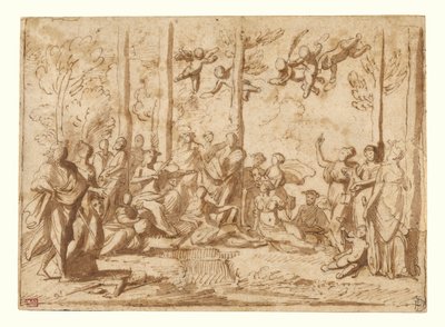 パルナッソス山のアポロとミューズたち 作： Nicolas Poussin