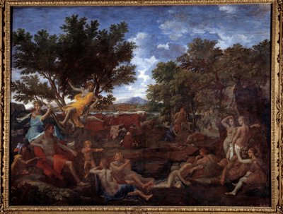 ダフネに恋するアポロ。ニコラ・プッサンの絵画 作： Nicolas Poussin