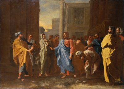 キリストと姦淫の女 (オイル) 作： Nicolas Poussin