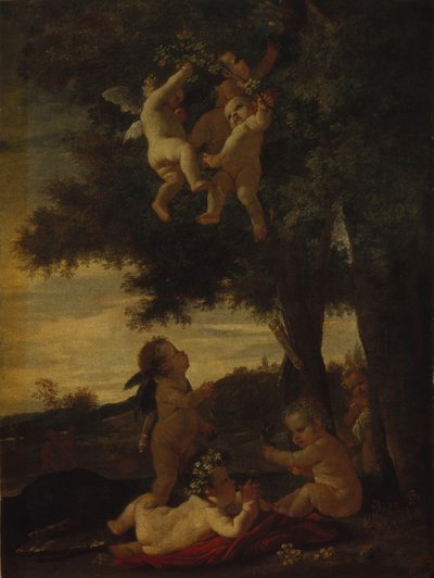 キューピッドと天才、1630-1633 作： Nicolas Poussin