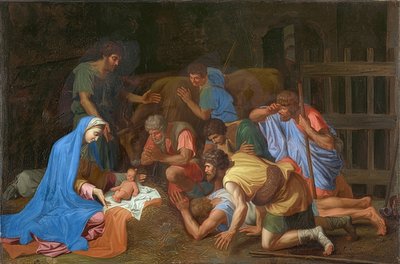 羊飼いの崇拝。 1653年頃 作： Nicolas Poussin
