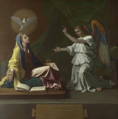 受胎告知。 1657 作： Nicolas Poussin