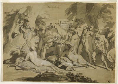酔いどれシレヌス・サテュロスとニンフ 作： Nicolas Poussin