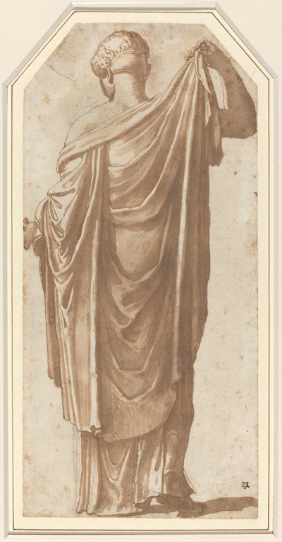 後ろから見たローマの女性像 作： Nicolas Poussin