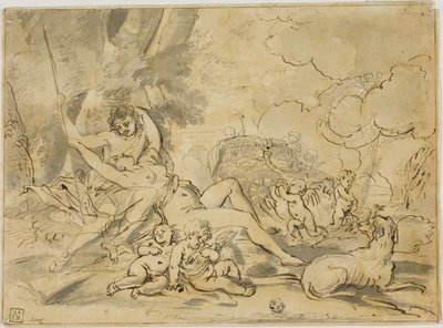 人物、戦車、犬 作： Nicolas Poussin