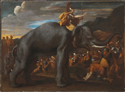 象のアルプスを横切るハンニバル 作： Nicolas Poussin