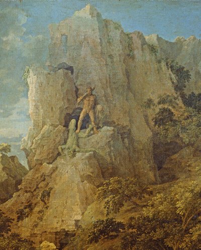 ヘラクレスとカーカスのいる風景、1656年、油彩、キャンバスのディテール205776 作： Nicolas Poussin