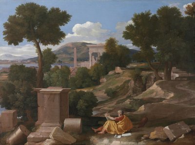 パトモスの聖ヨハネの風景 作： Nicolas Poussin
