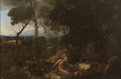 セントポールハーミットのある風景、1638年 作： Nicolas Poussin