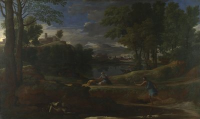 蛇に殺された男のいる風景、1648 作： Nicolas Poussin
