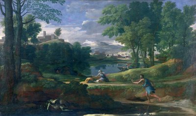 ヘビに殺された男のいる風景、1648年頃（キャンバスに油彩） 作： Nicolas Poussin