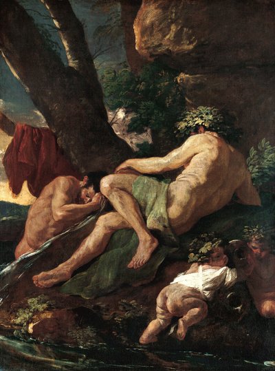 パクトラスの源流で洗濯するミダス 作： Nicolas Poussin