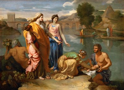 水から救われるモーセ 作： Nicolas Poussin