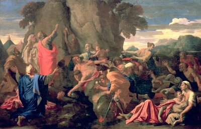 岩から水を打つモーセ 作： Nicolas Poussin