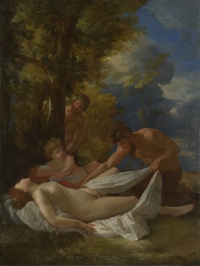 サテュロスとのニンフ、1627年頃 作： Nicolas Poussin