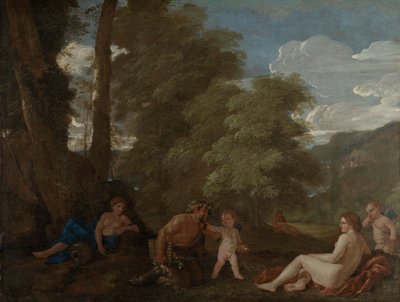 ニンフとサテュロス、または愛の勝利、c.1625-27（キャンバスに油彩） 作： Nicolas Poussin