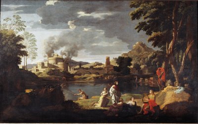 ニコラ・プッサンによるオルフェとエウリュディケの絵画 作： Nicolas Poussin
