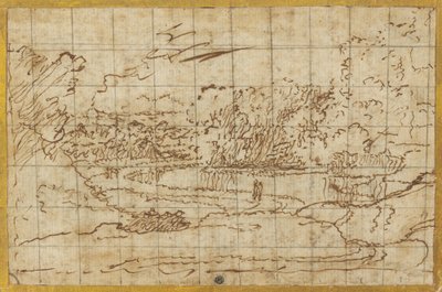 曲がりくねった川沿いの道 作： Nicolas Poussin