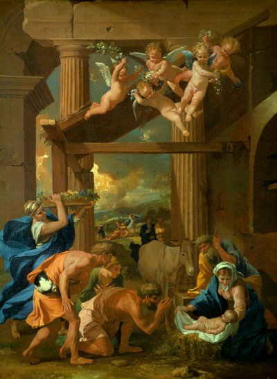 羊飼いの礼拝、c1633 作： Nicolas Poussin