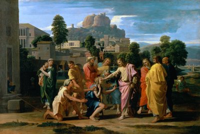 ジェリコの盲人、または盲人を癒すキリスト、1650 作： Nicolas Poussin