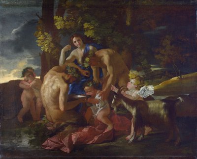 バッカスの育成、1628-29年頃 作： Nicolas Poussin