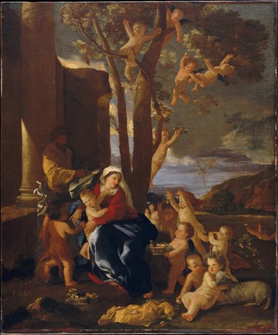 エジプトへの飛行の残り、c.1627 作： Nicolas Poussin