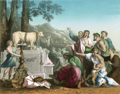 黄金の子牛の崇拝 作： Nicolas Poussin