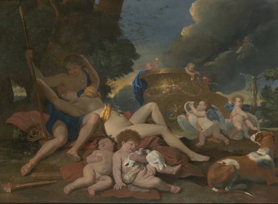 金星とアドニス 作： Nicolas Poussin
