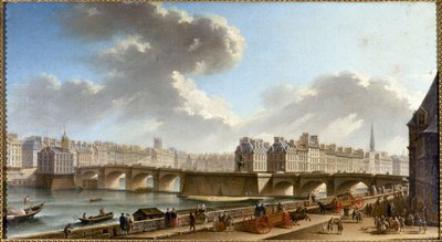 コンティ岸壁からのポンヌフと町の眺め、1772年頃、油彩・カンヴァス 作： Nicolas Raguenet