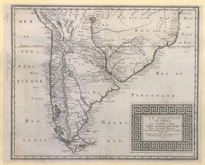 パラグアイチリ。LA TERRE, et LES ISLES MAGELLANICQUES.Taken from various Relations / N. SANSON d
