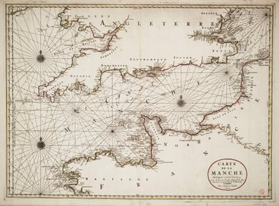 イギリス海峡とイギリス南部およびフランス北部の大西洋沿岸の海図 作： Nicolas Sanson D