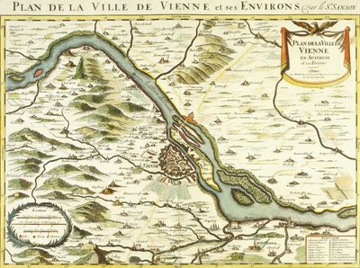 ウィーン市の地図、1692年 作： Nicolas Sanson DAbbeville