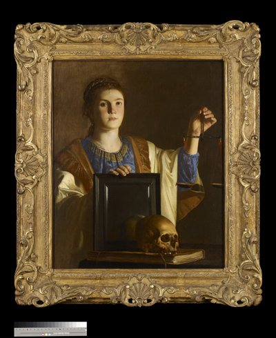 世界の虚栄心に鏡を提示する真実、c.1630 作： Nicolas Tournier